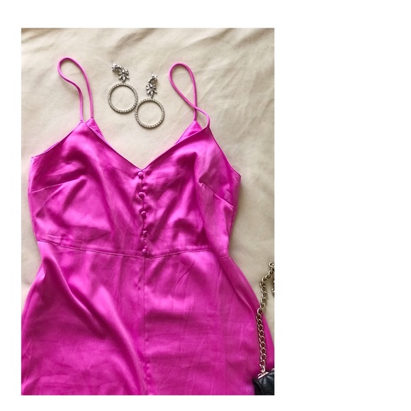 ASOS Satin Maxi/Midi Slip Dress in Pink - Picture 3 of 9